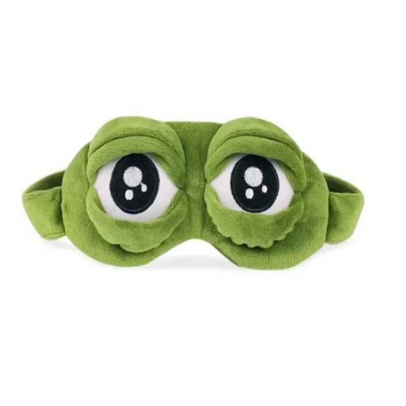 3D Sad Frog Sleep Mask Natural Sleeping Eyeshade Cover Shade Eye Patch Women Men Soft Portable Blindfold Travel EyepatchXJ250103