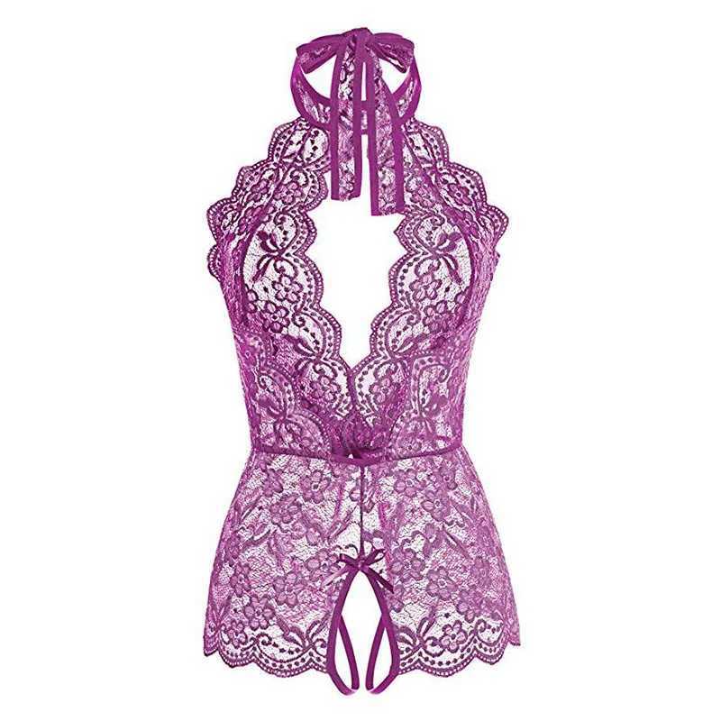 Porn Erotic Teddy sexy lingerie womens lace open bra pajama sex clothing Plus size transparent Babydoll sex clothing W250103