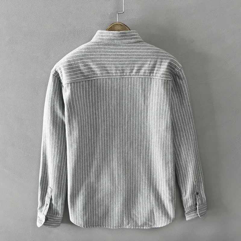 New Z53 Autumn/Winter Mens Thick Wool Long Sleeve Striped Jacket Single Size W250103