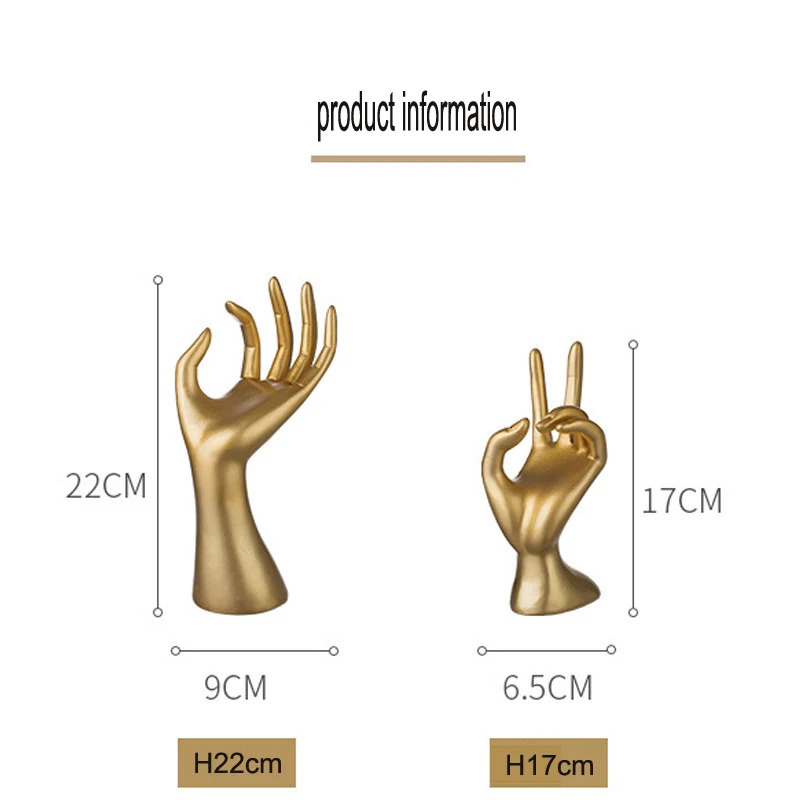 High Quality Gold Resin Hand Ring Necklace Bracelet Bangle Watch Jewelry Display Stand Holder Jewelry Storage Earring Display 250102