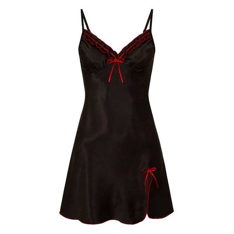 Womens Strap Lace Pajamas Womens Sexy V-neck Evening Dress Womens Strap Lace Cutting Silk Comfortable Pajamas W250103