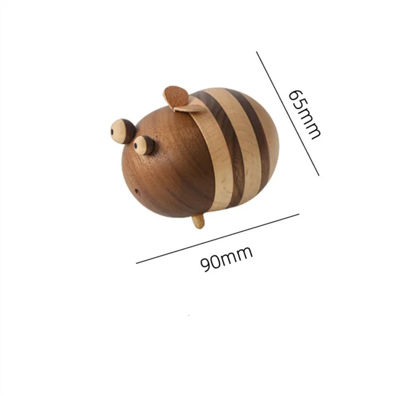 Cartoon Bee Shape Toothpick Holder Wooden Toothpick Box Moisture-Proof Toothpick Dispenser Home Dining Room Decoration 241231