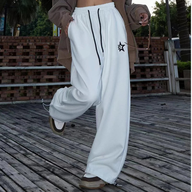 American celebrity printed womens oversized pants loose casual sports pants spring and summer ultra-thin womens Trouser Y2K 250102
