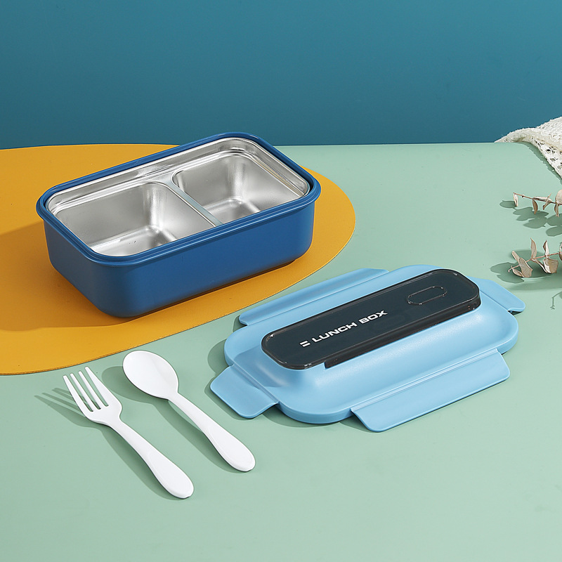 Durable Double-Deck Food Storage Box with BPA-Free Plastic Compartments Perfect for Light Meal Packing