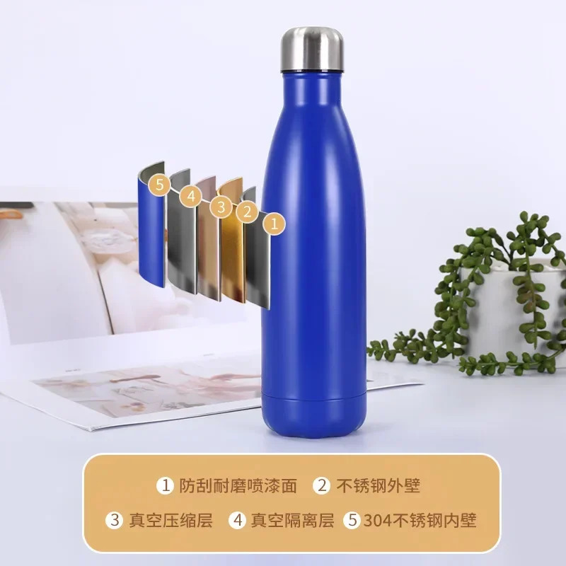 304 Stainless Steel Cola Bottle Outdoor Portable Doublelayer Sports Water Car Mounted Vacuum Accompanying Insulated Cup 250102 W260226