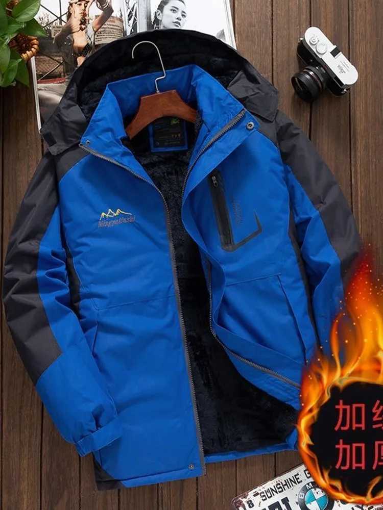 2024 Autumn Winter Fashion Sports Waterproof Wool Thick Warm Jacket Mens Casual Loose Large Premium Coat 2XL-5X W250103