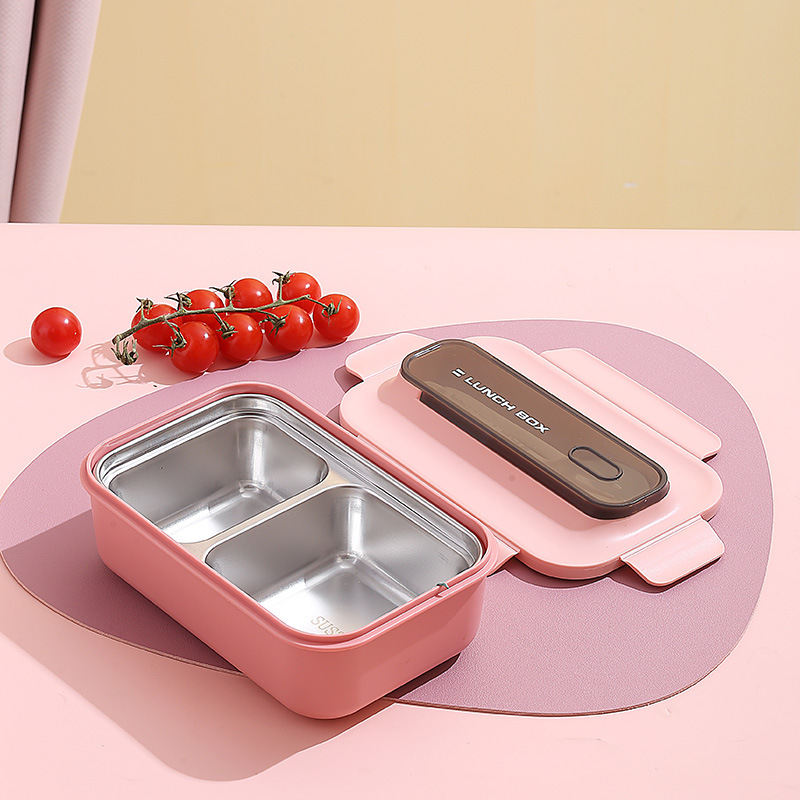 Durable Double-Deck Food Storage Box with BPA-Free Plastic Compartments Perfect for Light Meal Packing