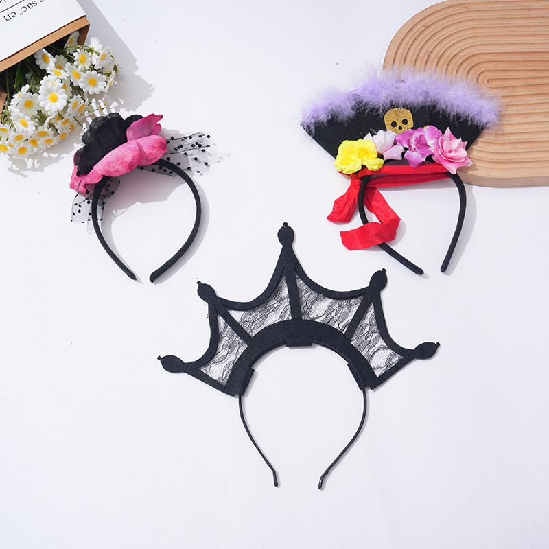 New Halloween funny skull headband pirate ship headscarf children's cute party internet celebrity outfit hair accessories