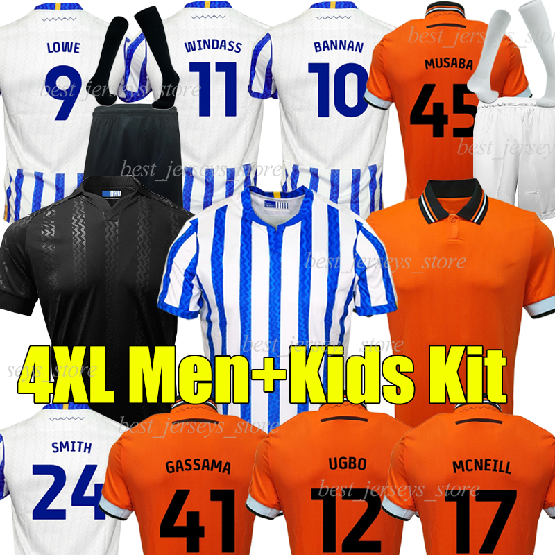4XL 24/25 ShEfFiElD Wednesday soccer jerseys WINDASS SMITH LOWE GASSAMA BANNAN PATERSON MUSABA MCNEILL VALENTIN BERNARD UGBO men kids kit socks sets football