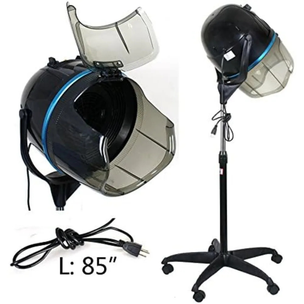 Ionic Hooded Hair Dryer 1300W Adjustable Stand Up Bonnet Salon Equipment with Rolling Base for Home Drying 241230