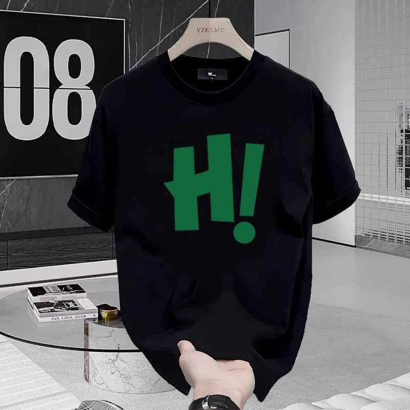 Trendy Printed T-shirt Mens Cotton Breathable Sweat Absorbing Top High Quality Sportswear Fashionable Mens Clothing 2024 NewXJ240102