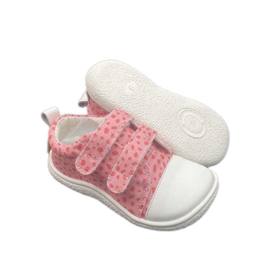 Tipsietoes 2025 genuine leather canvas shoes suitable for girls and boys childrens barefoot sports shoes minimum double strap wide shoe box M250103