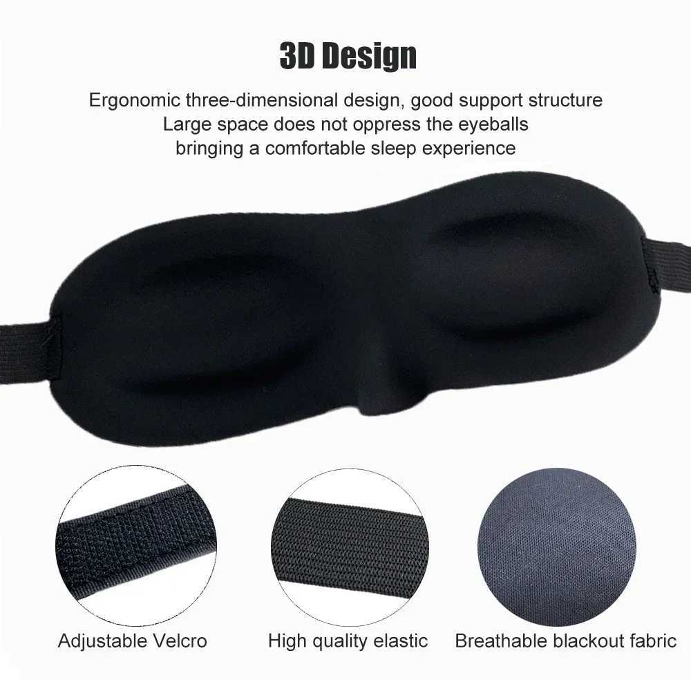 3D Sleep Mask Natural Sleeping Eye Masks Eyeshade Cover Shade Eyes Pad Women Men Soft Portable Blindfold Travel Office EyepatchXJ250103