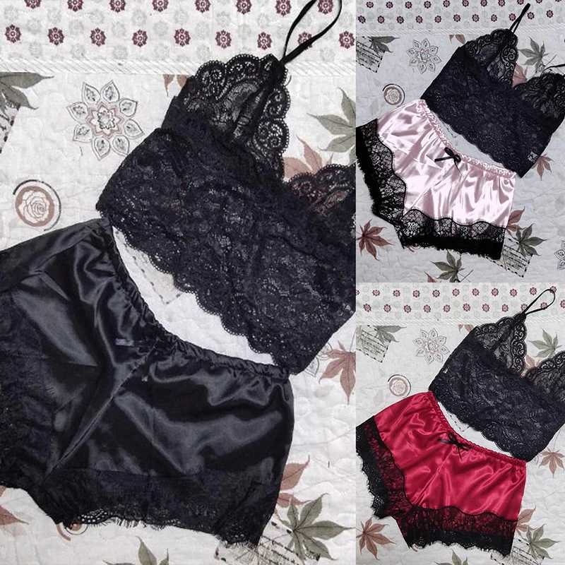 Fashionable and sexy lingerie pornographic Babydoll sex sleepwear womens lingerie bow lace hot and sexy dress seductive satin evening gown W250103