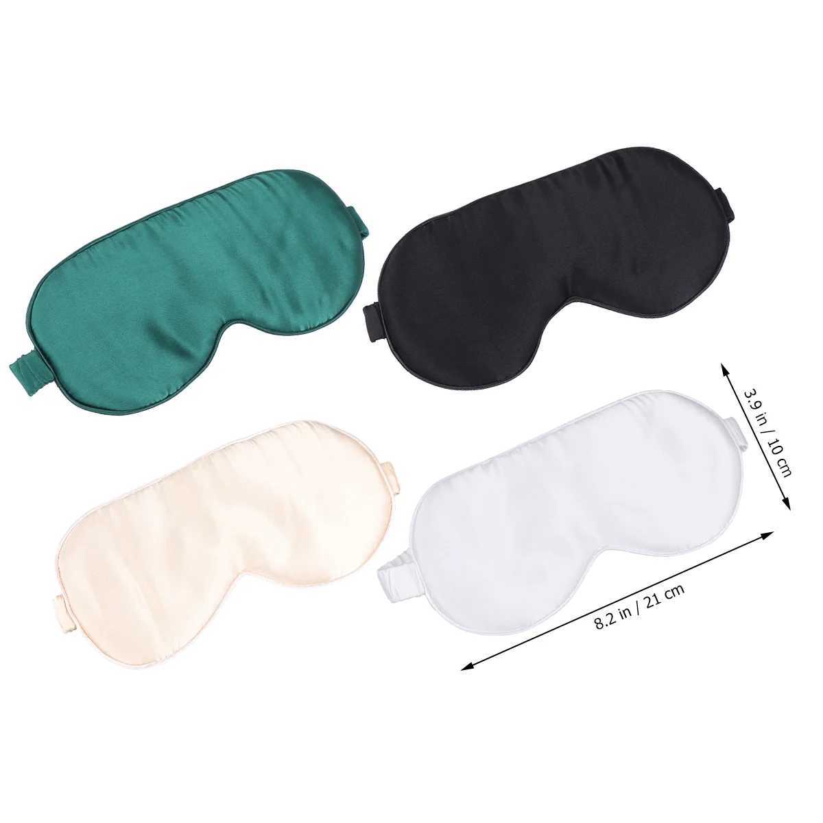 1Pc Silk Sleeping Eyeshade Comfortable Silk Eyeshade Breathable Blindfold Night Eye Patch for Men Women (White)XJ250103