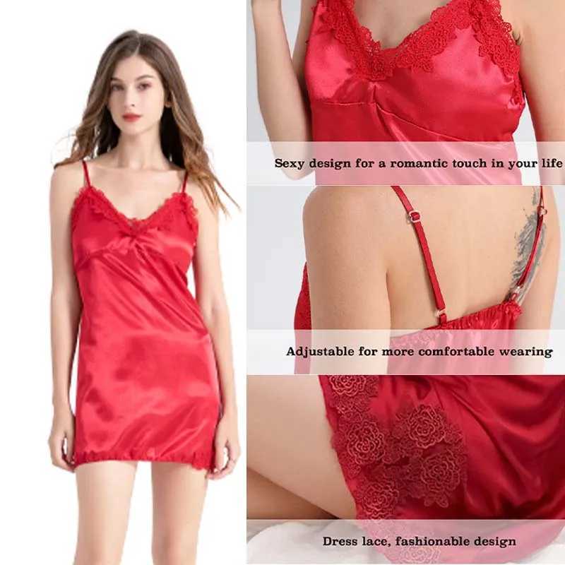 Womens sexy pajamas plus size evening gown lace silk evening gown hot dye evening gown underwear suspender pajamas W250103