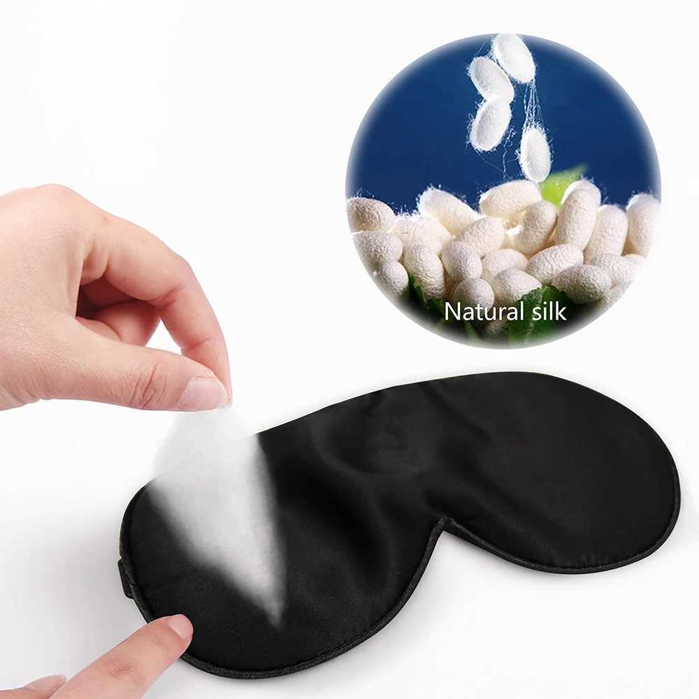 Ultra Soft Skin Friendly Sleep Mask Pure Natural Silk Fabric and Cotton Filled Sleeping Eye Mask with Adjustable StrapXJ250103
