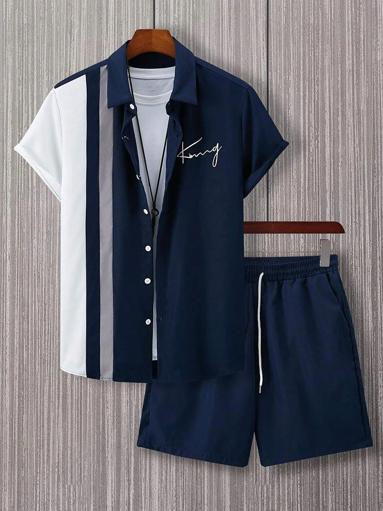 Summer Mens Short-sleeved Shirt And Beach Shorts Set Everyday City Street Mens Casual Shirt Outdoor Sports Mens Shorts 250103