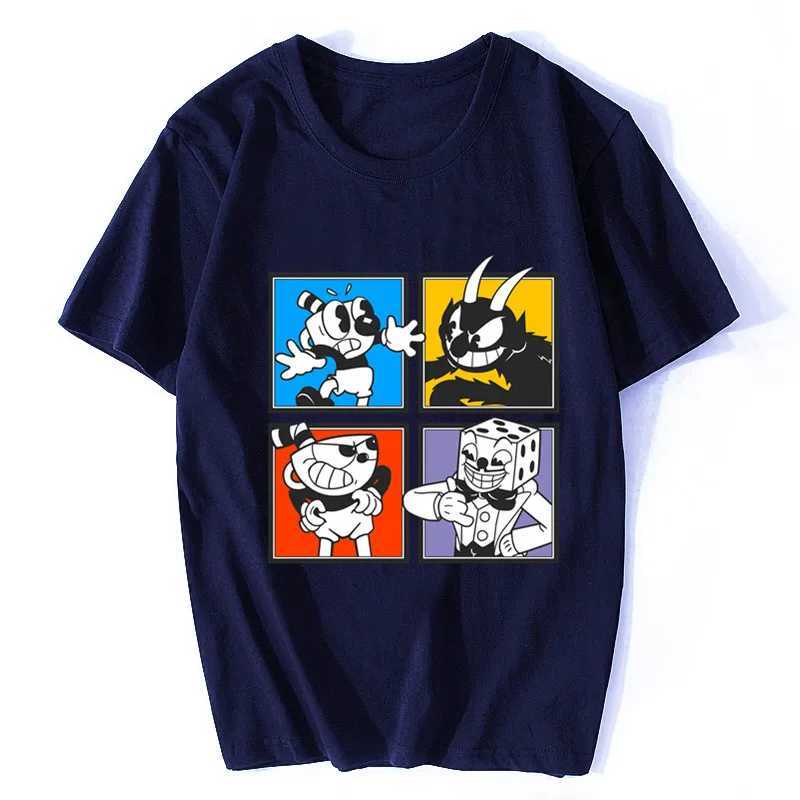 Cuphead Characters Mens T-Shirts Clothing Tees Custom t shirt Summer Short Sleeve Cotton Tshirt StreetwearXJ240102
