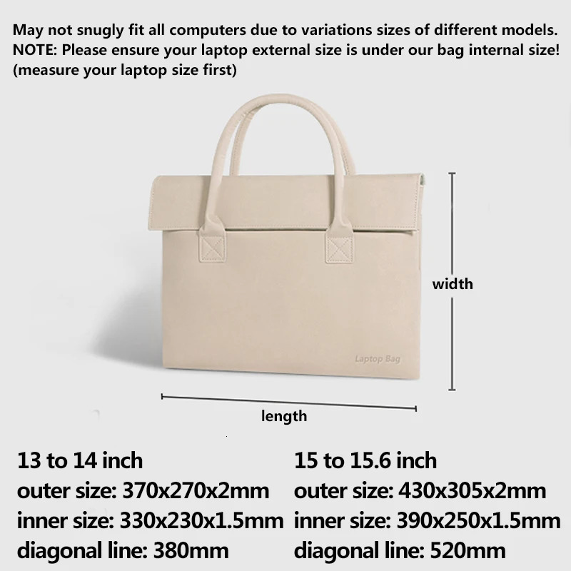 Laptop Bag for Women Handbag Business Work Briefcase 13 14 inch for MacBook Air Pro Surface 250102