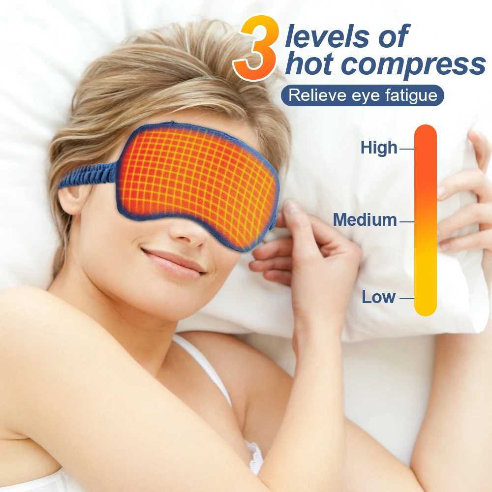 USB Heated Eye Mask Hot Compress Sleeping Mask Blindfold Sleep Eye Cover Eyes Patch Shade Night Travel Nap Heating EyeshadeXJ250103