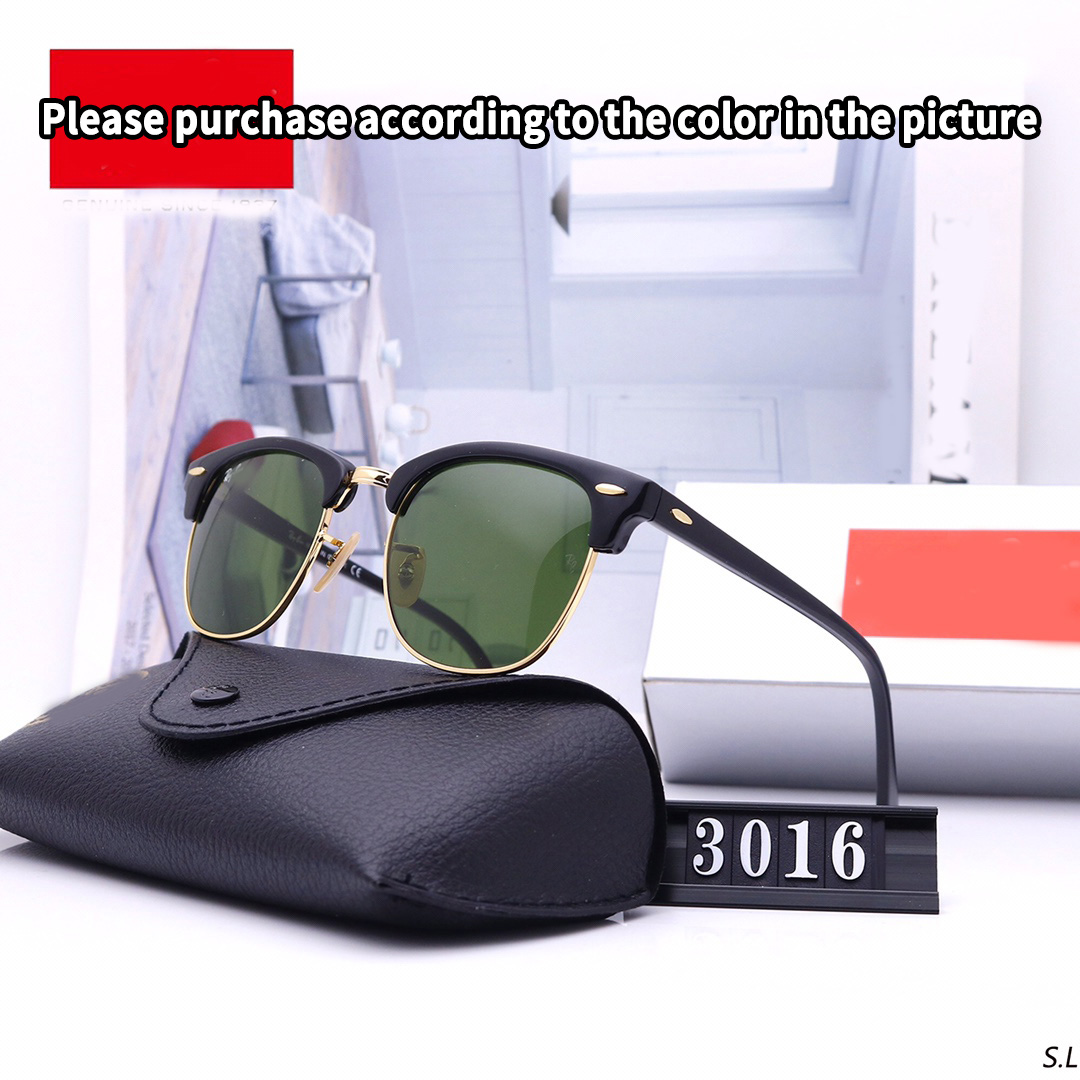 Top Luxury 3016 clubmasters designer sun glasses High Quality Pilot Half Metal Frame Sunglasses for Men with Box with box