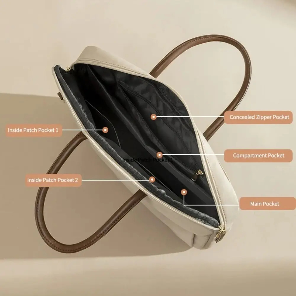 Waterproof Laptop Sleeve Case Shockproof Multilayer Laptop Shoulder Bag Large Capacity Handle Notebook Pouch 250102