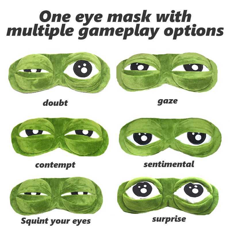 3D Sad Frog Sleep Eye Mask Sleeping Eyeshade Cover Shade Eye Patch Women Men ldren Soft Portable Blindfold Travel EyepatchXJ250103