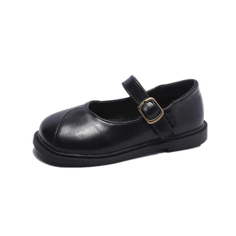 Girls leather shoes spring/summer new childrens shoes soft soled princess shoes black fashion size 22-31 M250103