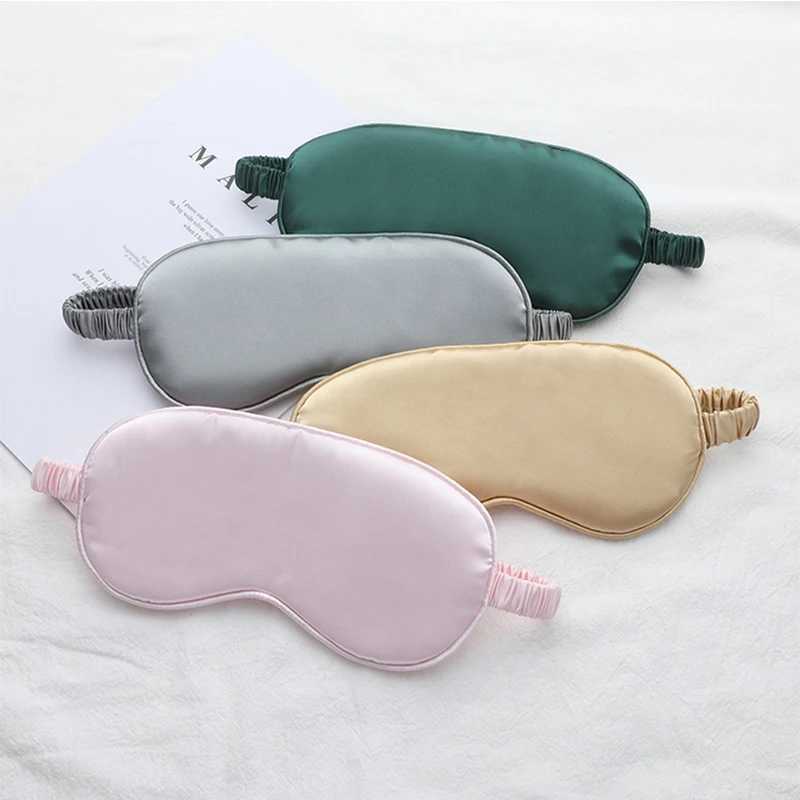Silk Sleeping Eye Mask with Carrying Pouch Bag Travel Sleep Eyeshade For Women Man Nap Cover Comfortable Eye Patch Help RestXJ250103