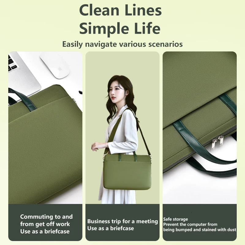 Laptop Bag 13.3 14 15.6 17 Inch Notebook Bag SlEEve For Macbook Air Pro 16 Case Shoulder Handbag Waterproof Briefcase 250102