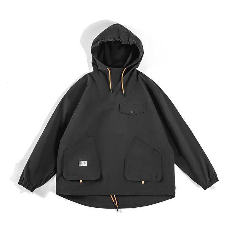 Maden Mountain Outdoor Multi Pocket Hooded Mens Jacket Spring Oversized Windproof Parka Ginger Climbing Jacket W250103