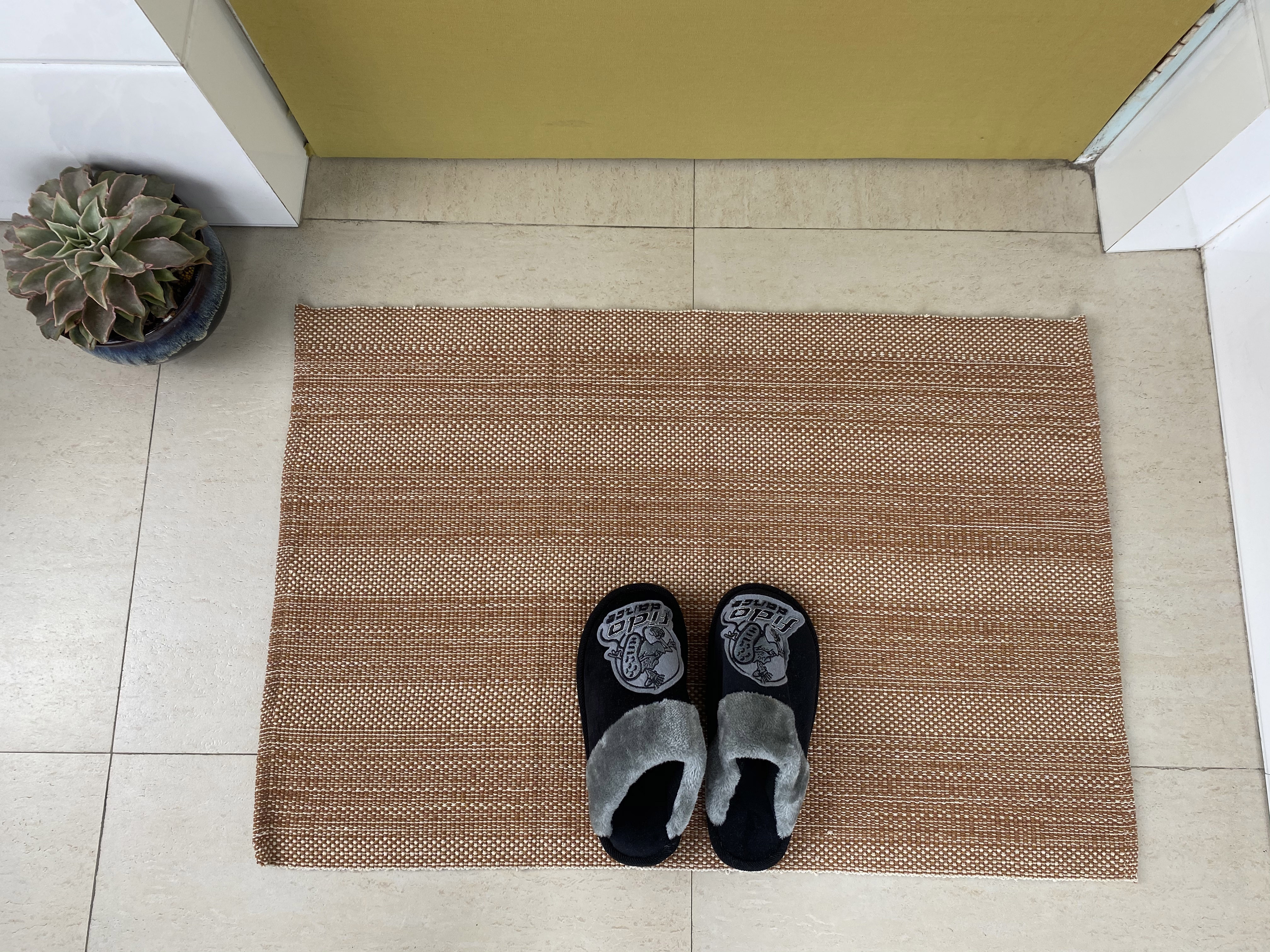 Sturdy Woven Textured Cotton Floor Covering Bright Color Options Available