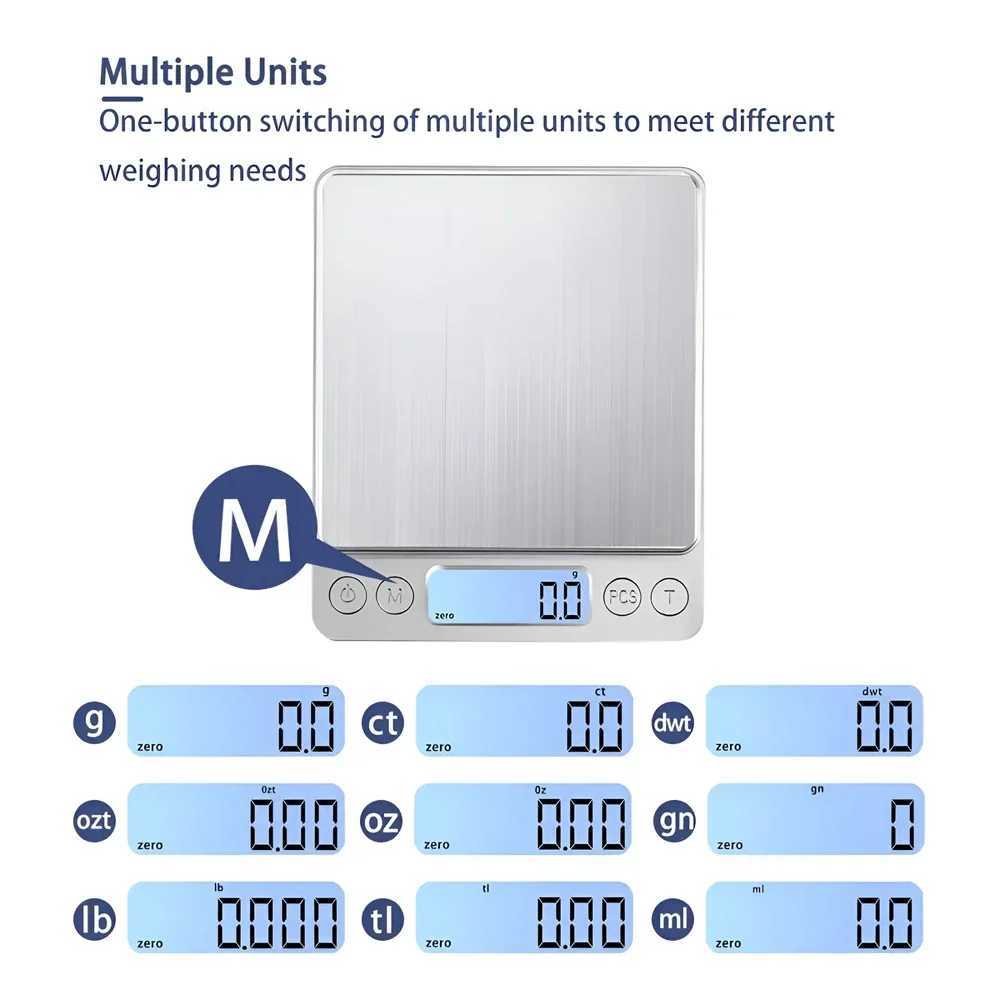 Digital Kitchen Scale 500/0.01/3000g/0.1g Small Jewelry Scale Food Scale Digital Weight Gram and Ozzy Digital Gram Scale W250103
