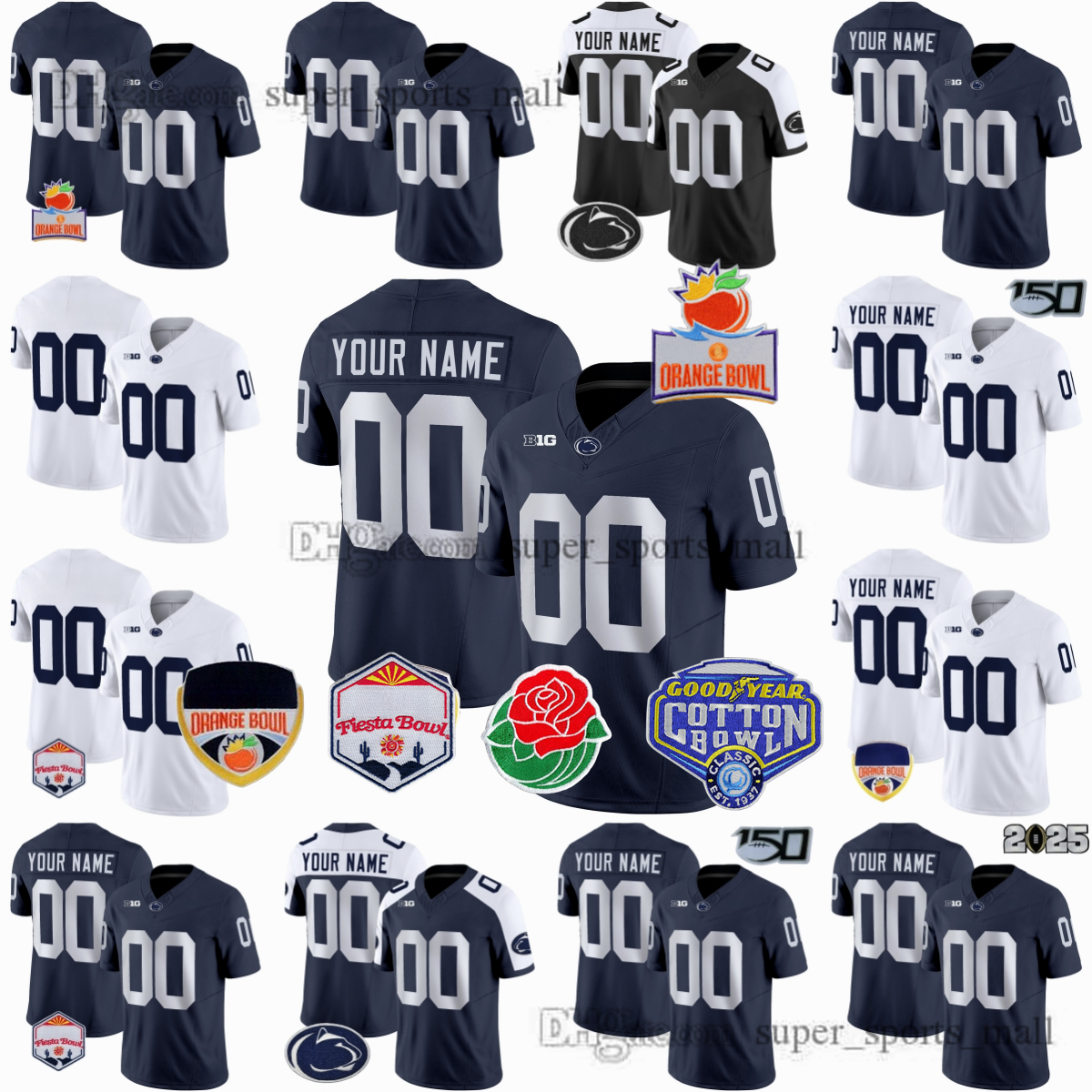 Custom S-6XL College Penn State Nittany Lions Jerseys 15 Drew Allar 10 Nicholas Singleton 44 Tyler Warren Jaylen Reed Pribula Allen Martin Clifford Add Patch Wallace