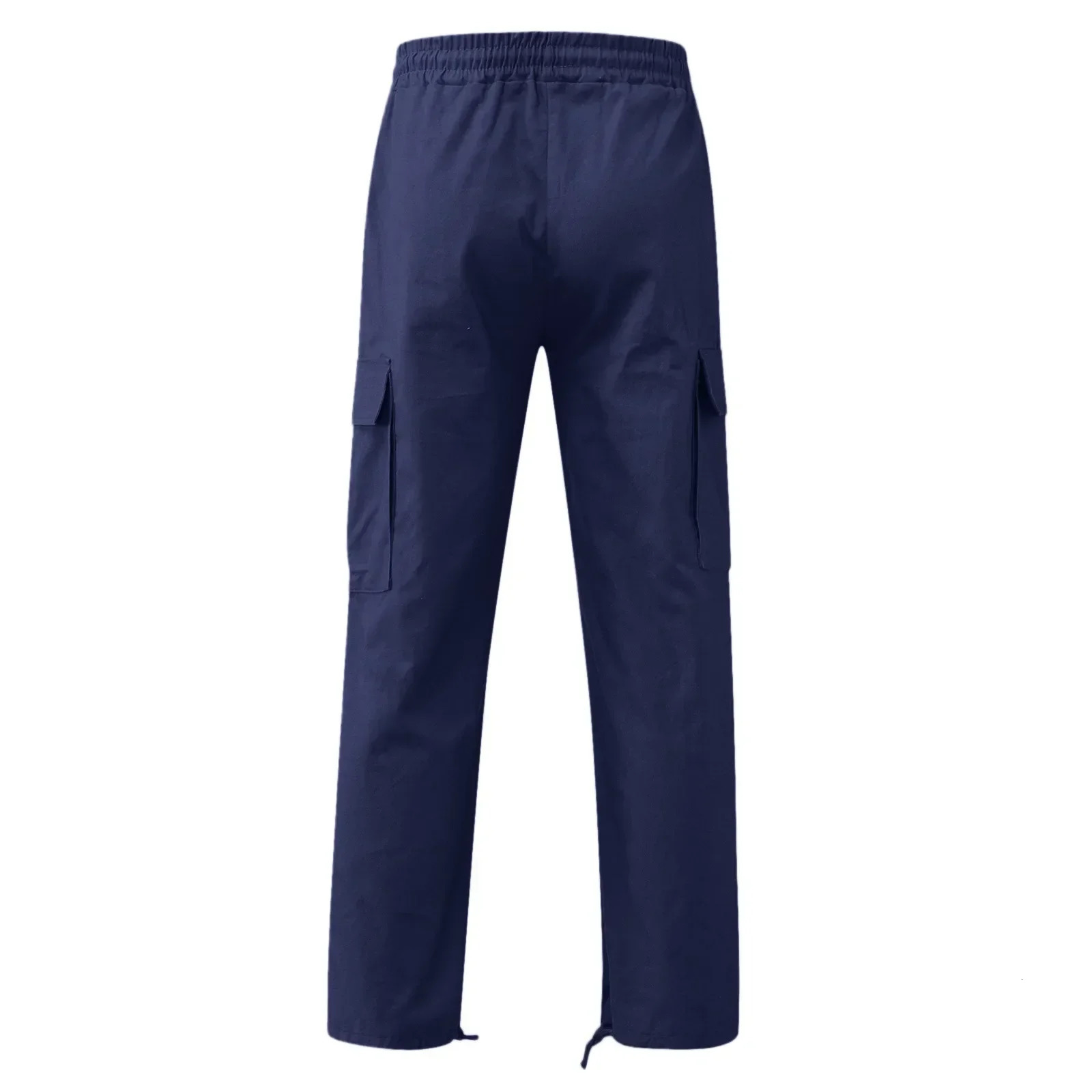 2024 Pocket Solid Cargo Pants Trousers for Men Full Length Casual Loose Drawstring Pockets Pants Male Cargo Pants 5XL 250102