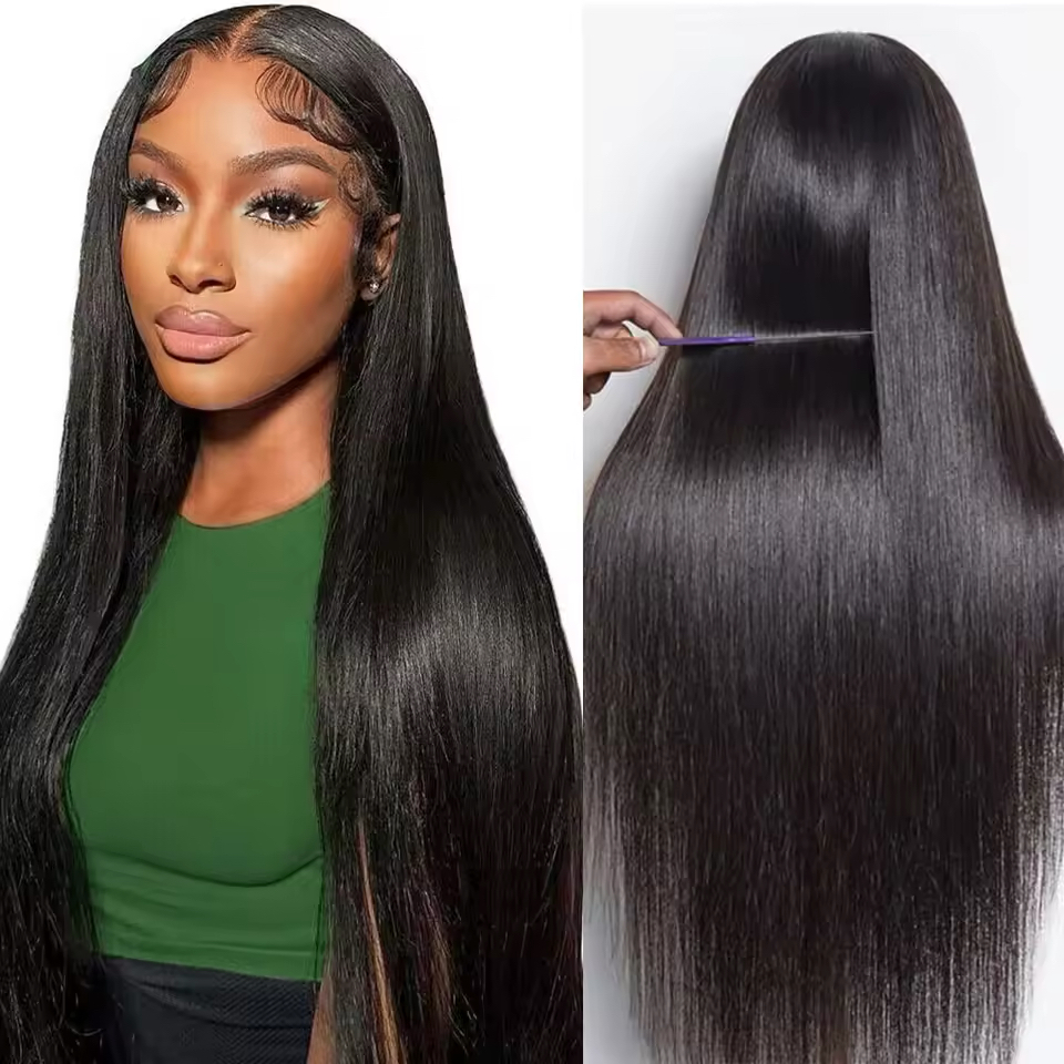 34 Inch Body Wave Hair 13x4 HD Lace Front Wig Water Wave Lace Frontal Look Like Human Hair Wig 280Density Reddish Brown For Women PrePlucked Naturally