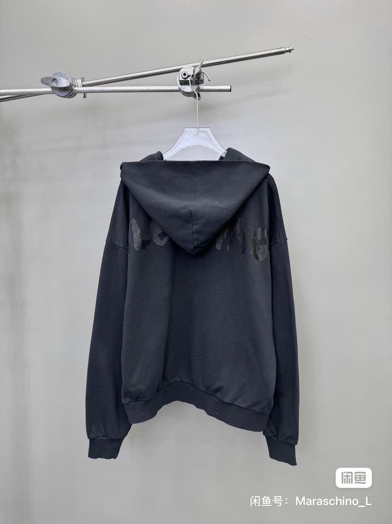 Batik Fleece Zippered Destoryed Hoodie Washed High Quality Street Hooded