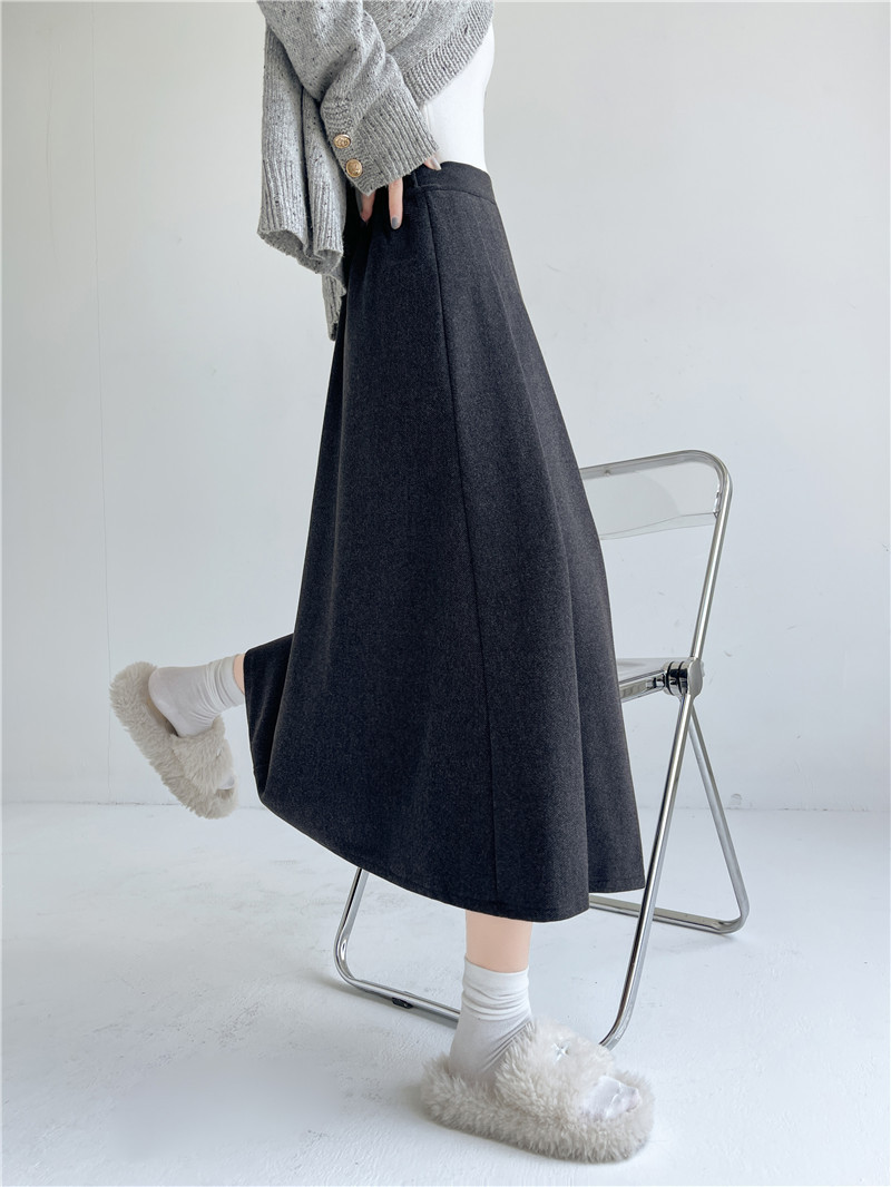 D16928 autumn and winter retro hot girl trend brand washed loose edge short round neck top skirt suit female