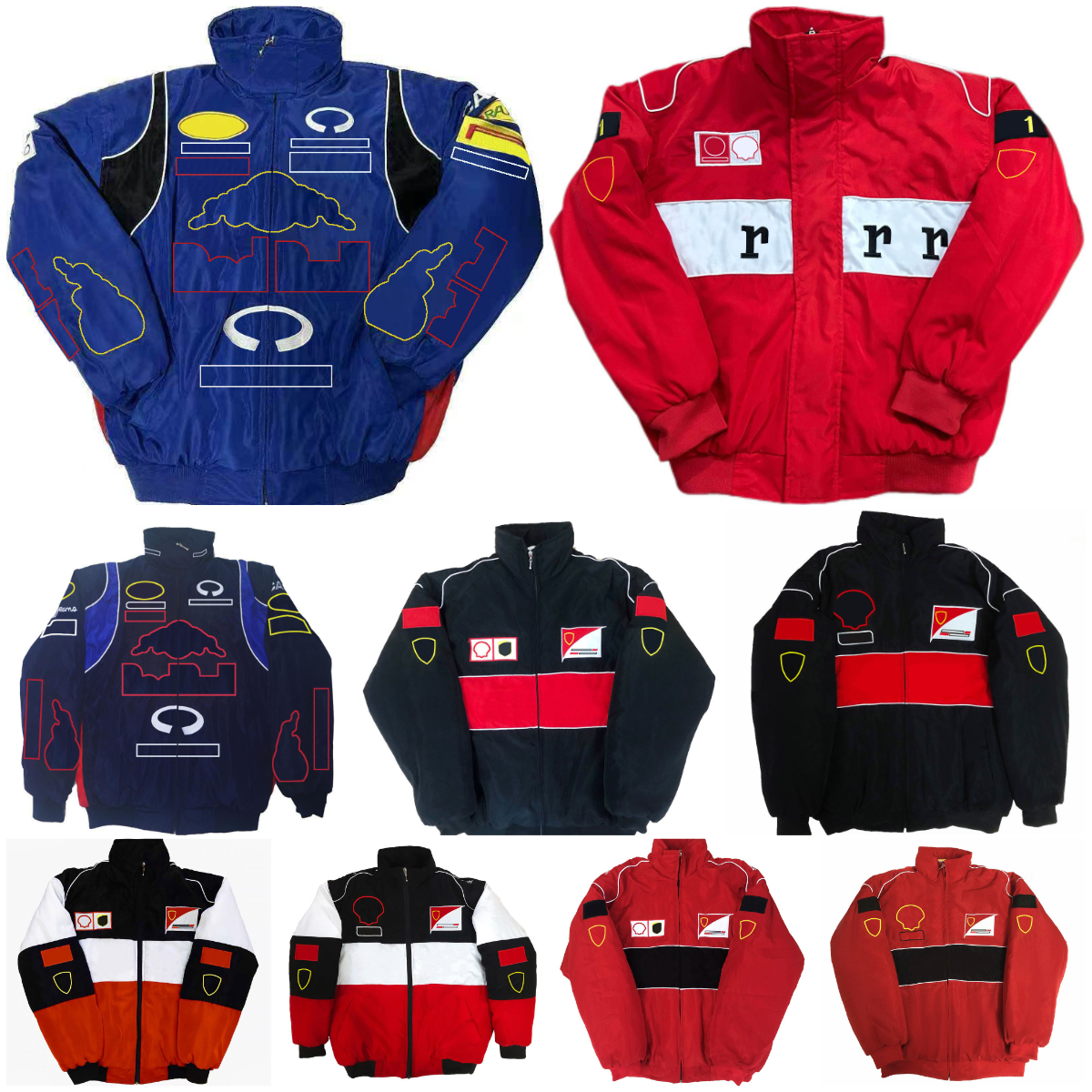 F1 racing suit motorcycle riding suit vintage motorcycle jacket cotton-padded jacket coat Joker men and women.