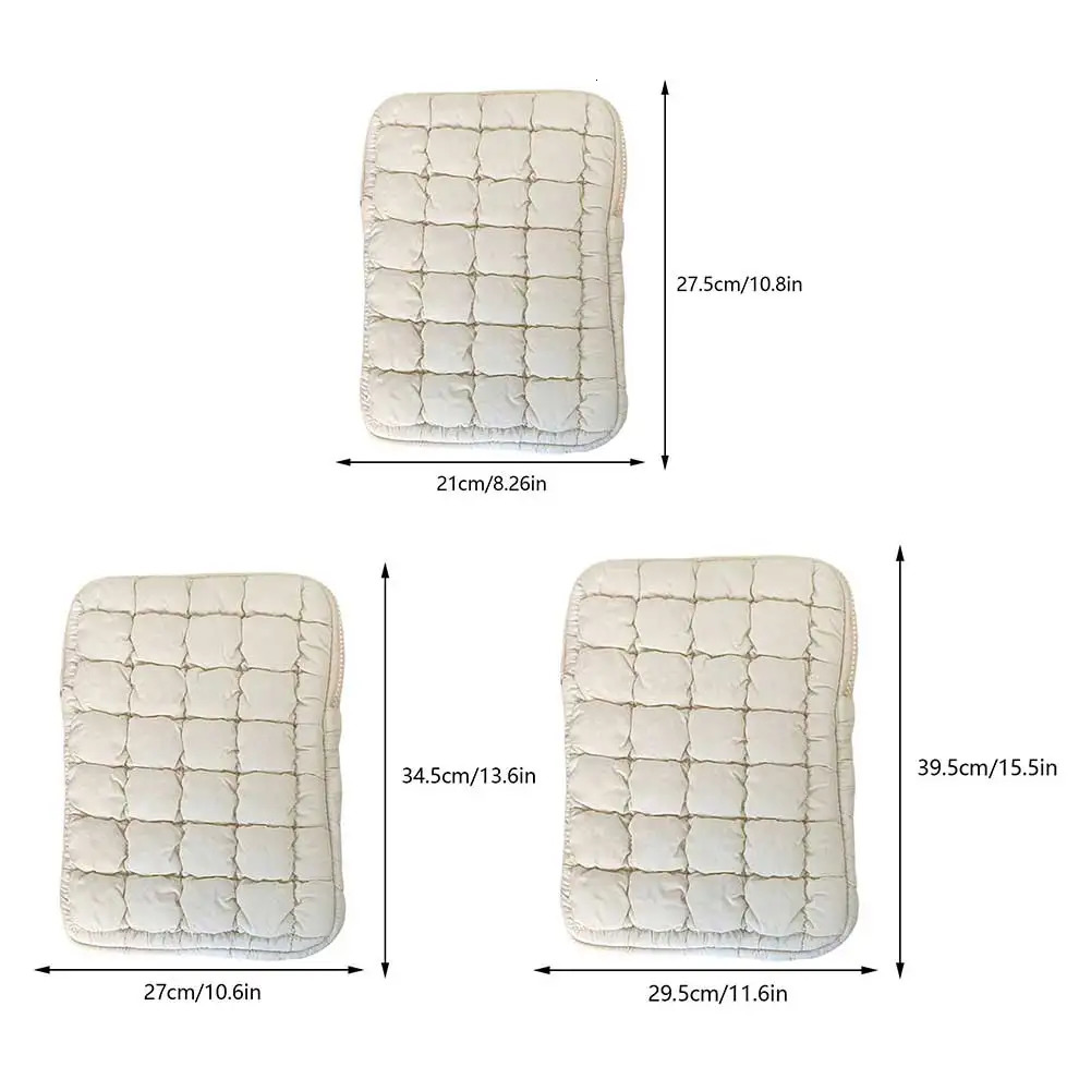 Quilted Laptop Bag Fluffy Padded Laptop Case Protective Travel Messenger Briefcase for 11/13-14/15-15.6 Inch Notebook and Laptop 250102