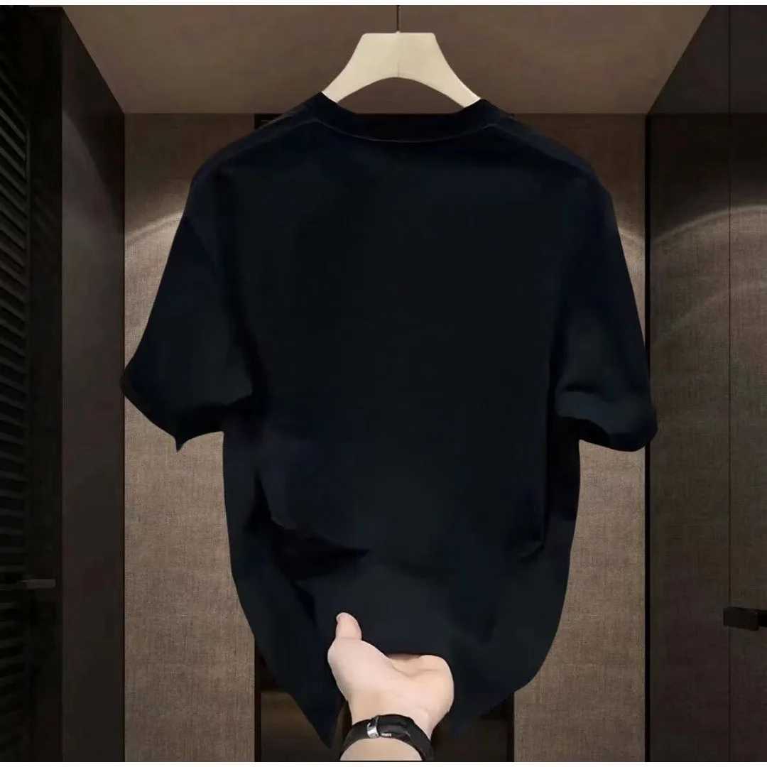 Trendy Printed T-shirt Mens Cotton Breathable Sweat Absorbing Top High Quality Sportswear Fashionable Mens Clothing 2024 NewXJ240102