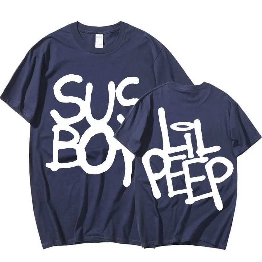 Lil Peep Sus Boy Pink Graphic T Shirt Mens Cool Hip Hop Rapper T-Shirt Men Women Cotton Short Sleeve T Shirts Gothic StreetwearXJ240102