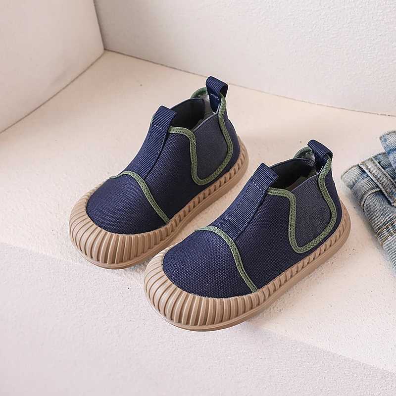 Childrens high top canvas shoes baby soft soled cute biscuit shoes spring and autumn boys and girls school canvas M250103