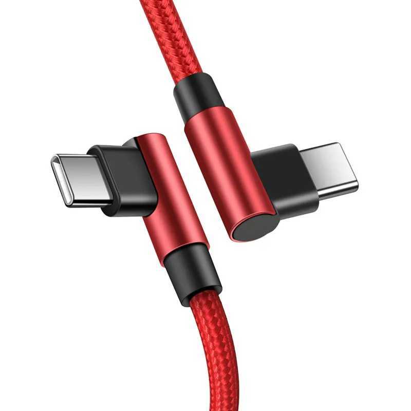 90 Degree Elbow Type-c Cables 20V 3A 60W PD Fast Charging Type C To Type C Male to Male USB Type-C Devices 0.2m 1m 2m 3mXJ250103