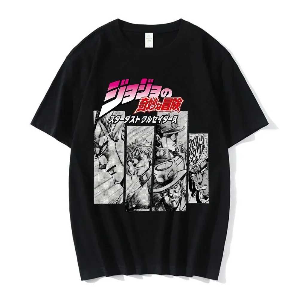 Anime Jojo Bizarre Adventure Graphic Mens T-Shirt Women Fashion Short Sleeve Casual Tops Cotton Oversize Tops StreetwearXJ240102