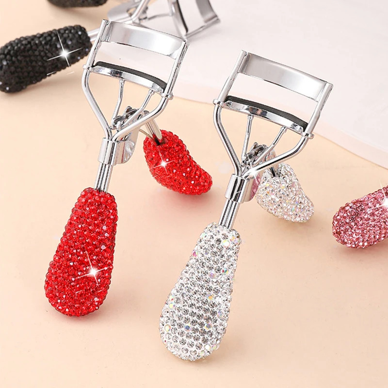 1pc ious Diamond-Encrusted Eyelash Curler Portable Makeup Tool Wide Angle Lash Curler No Battery Required 241226