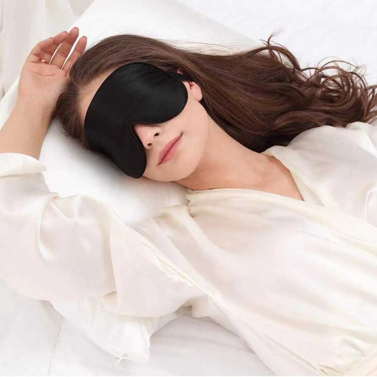 Natural Silk Sleep Mask Blindfold Super Smooth Night Sleeping Eyeshade Block Out Light Travel EyepatchXJ250103