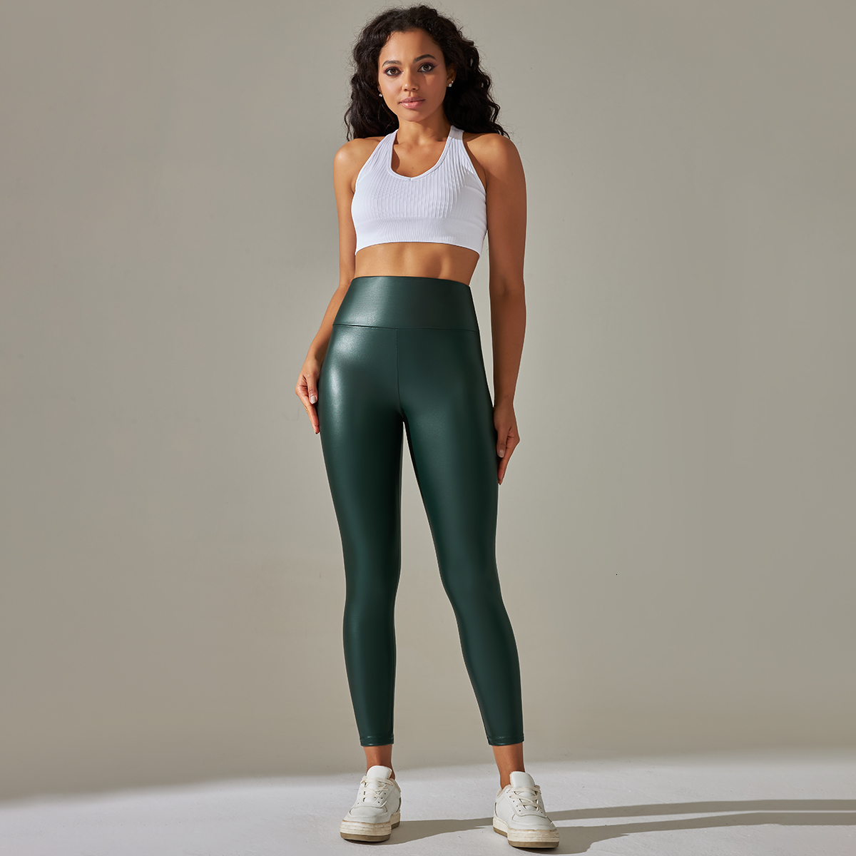 Women Sexy PU Leather High Waist Lift Buttock Trousers Slim Skinny Legging Casual Pants Dance Yoga Gym Leggings