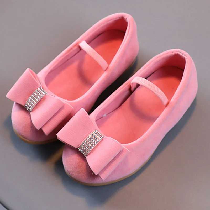 Girls Childrens Shoes Princess Fashion Solid Color Spring/Summer Childrens Bow Baby Shoes Sweet Princess Loafers CSH1270 M250103